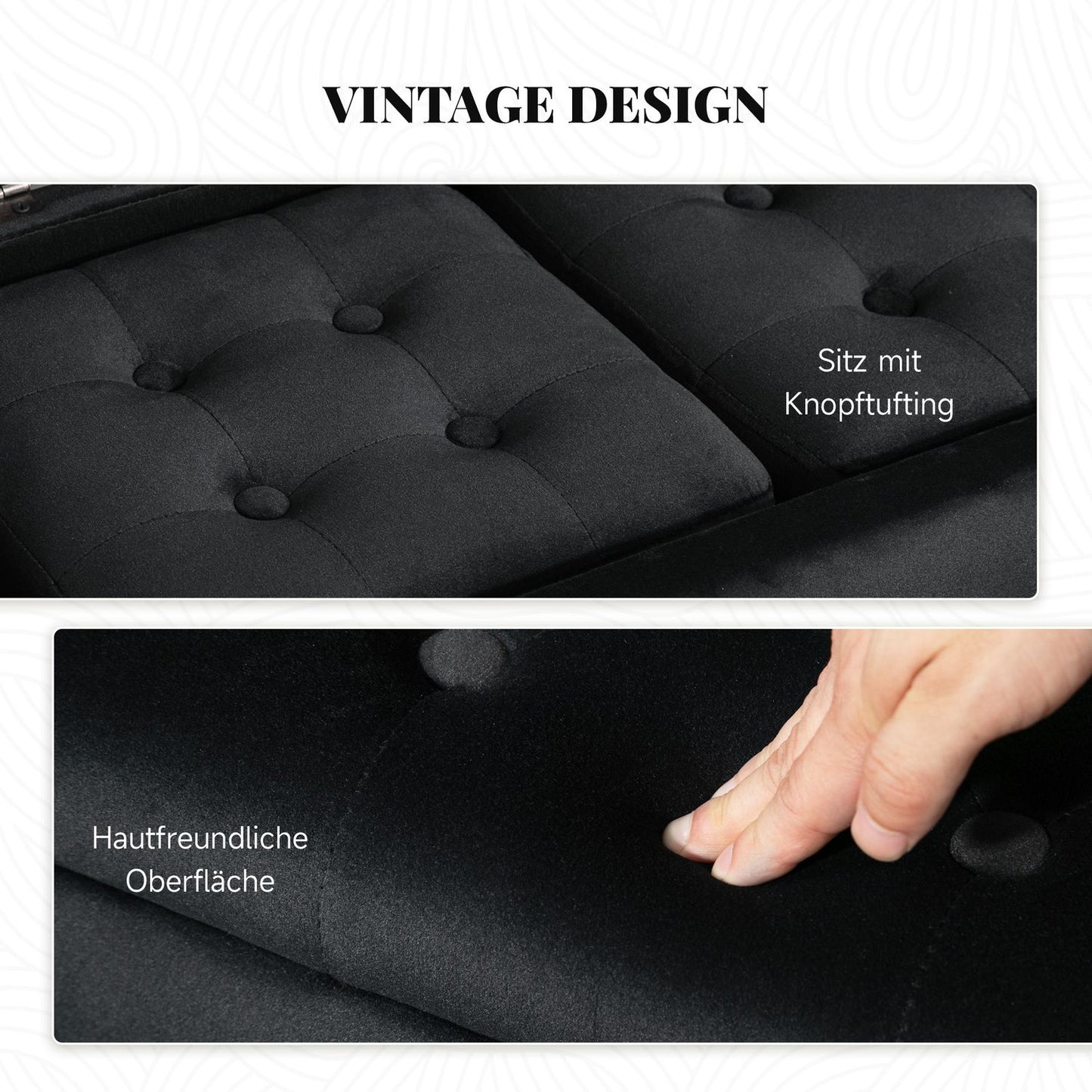 3-piece storage set: dark gray chest, stools, ottoman