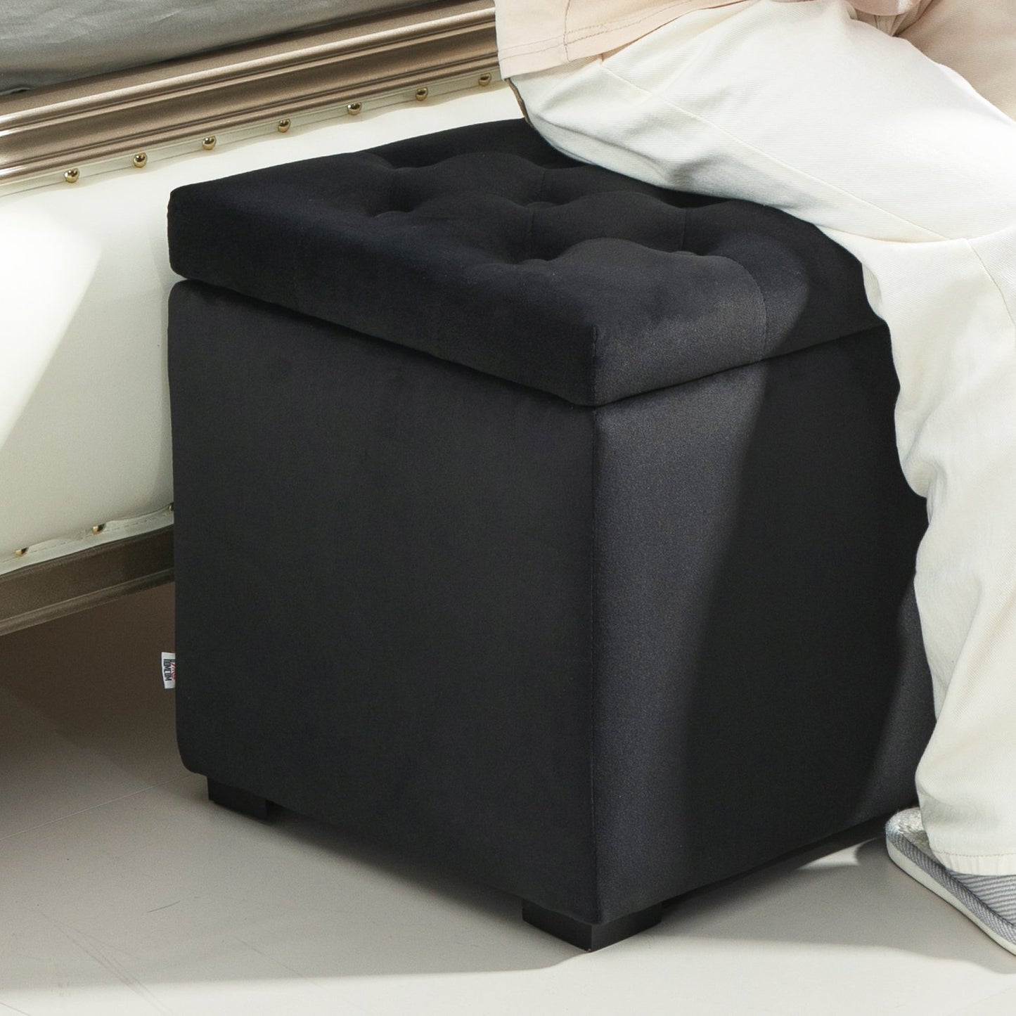 3-piece storage set: dark gray chest, stools, ottoman