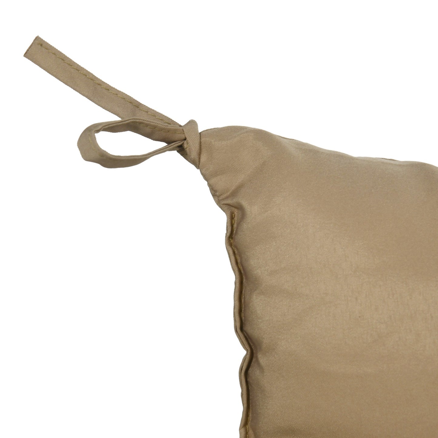 Khaki 3-seat bench cushion with straps, outdoor/indoor