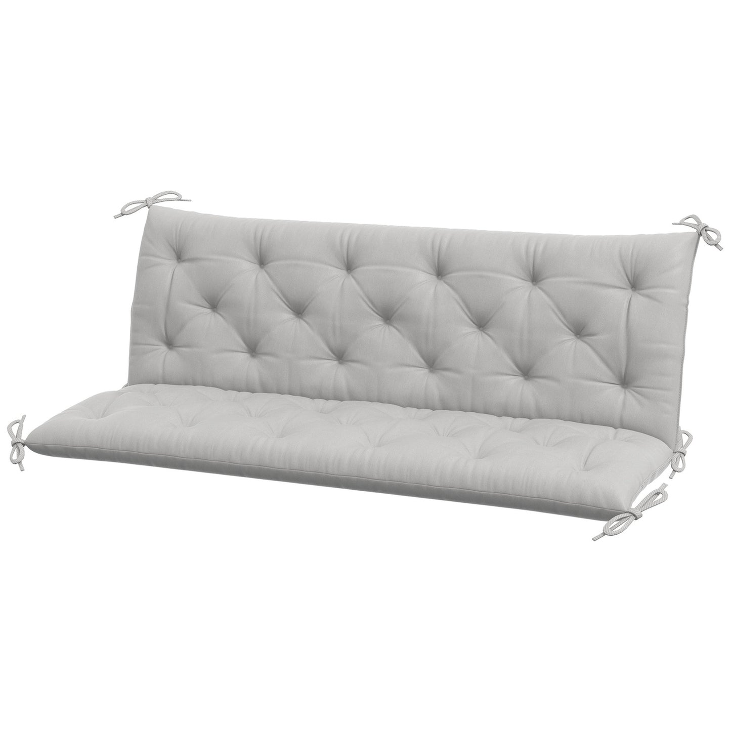 Outdoor bench cushion, 3-seater, light grey, 150x98x8 cm