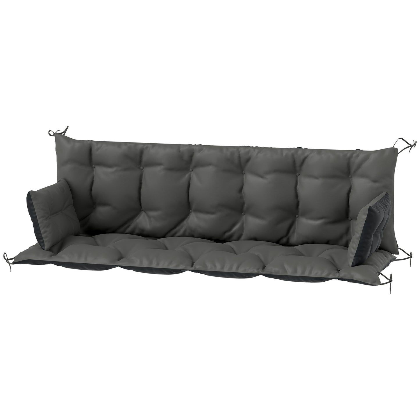 3-seat outdoor bench cushion, dark grey/black, 180x110x8 cm