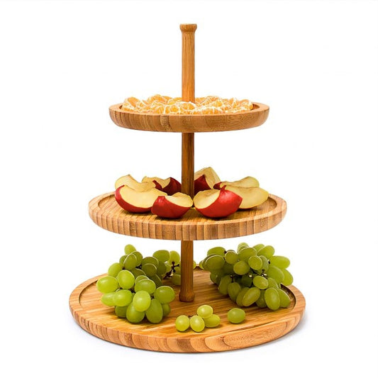 3-tier bamboo tray