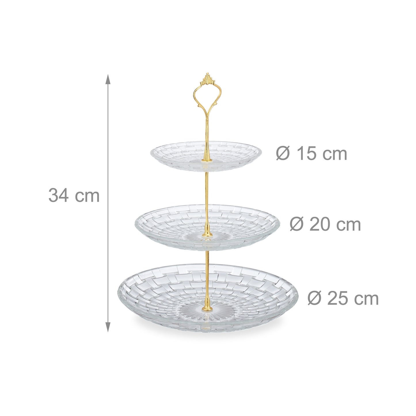 3-tier glass dish
