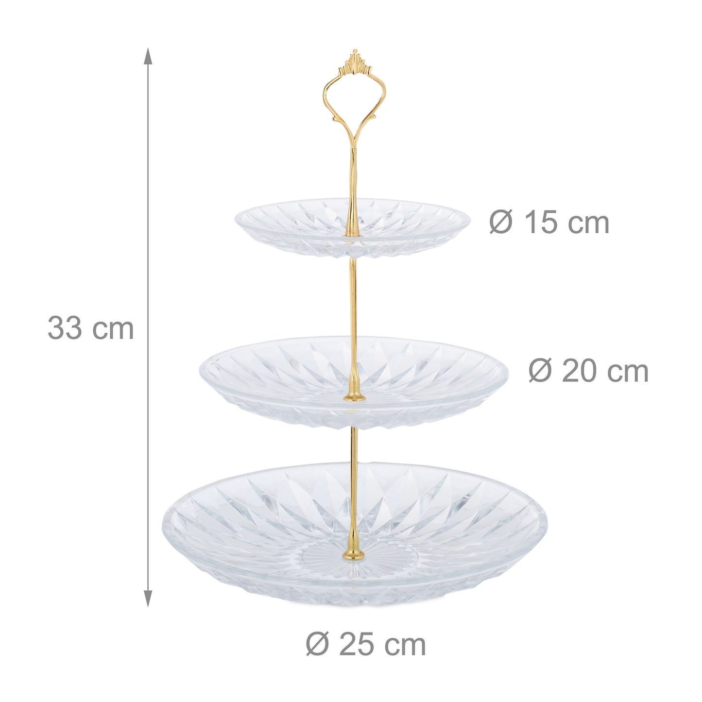 3-tier glass dish