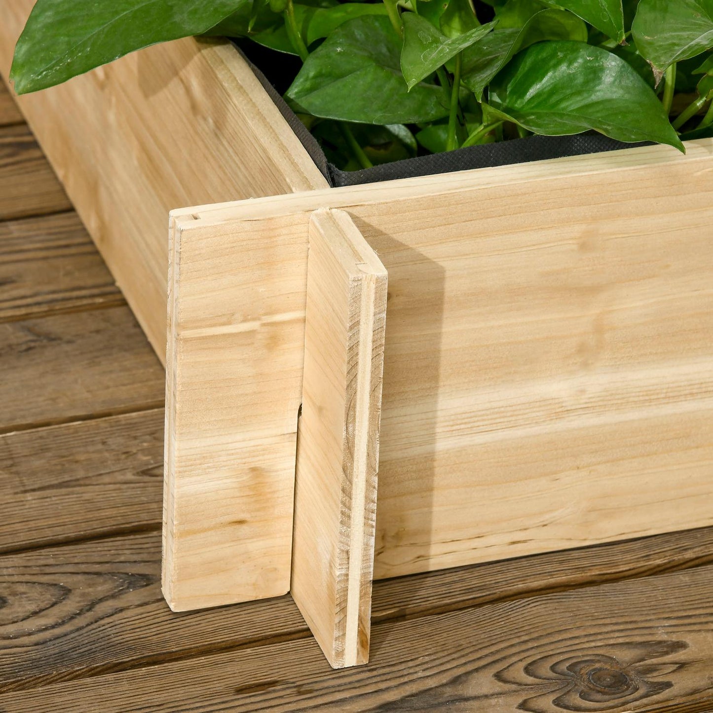 Raised wooden planter box with trellis - 95 x 95 x 110 cm