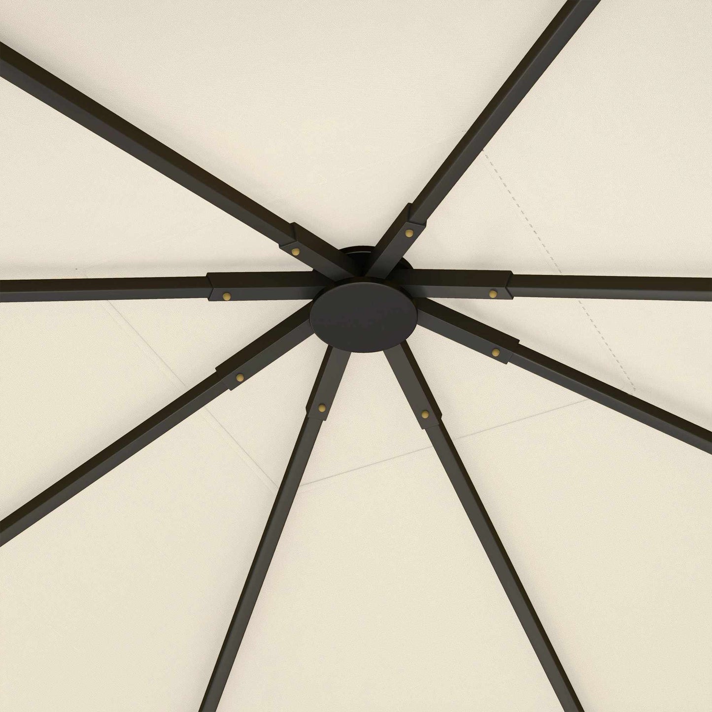 3x3 m Gazebo Roof Cover, Oxford 600D, Cream, 8 Drain Holes