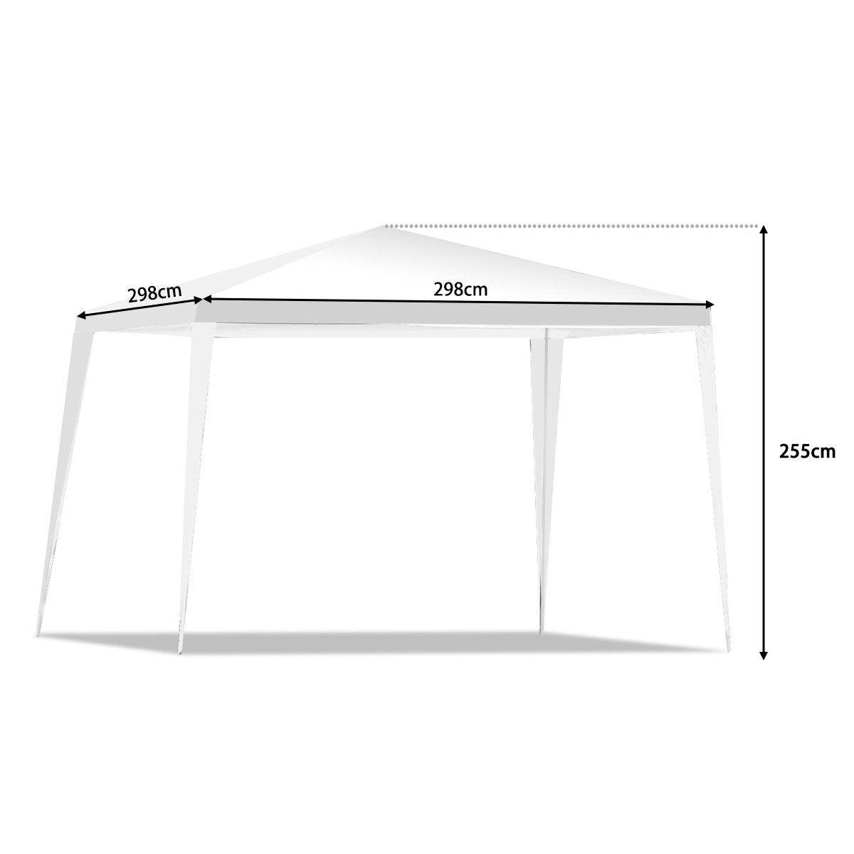 3x3m Outdoor Canopy Tent with Stakes & Ropes, White