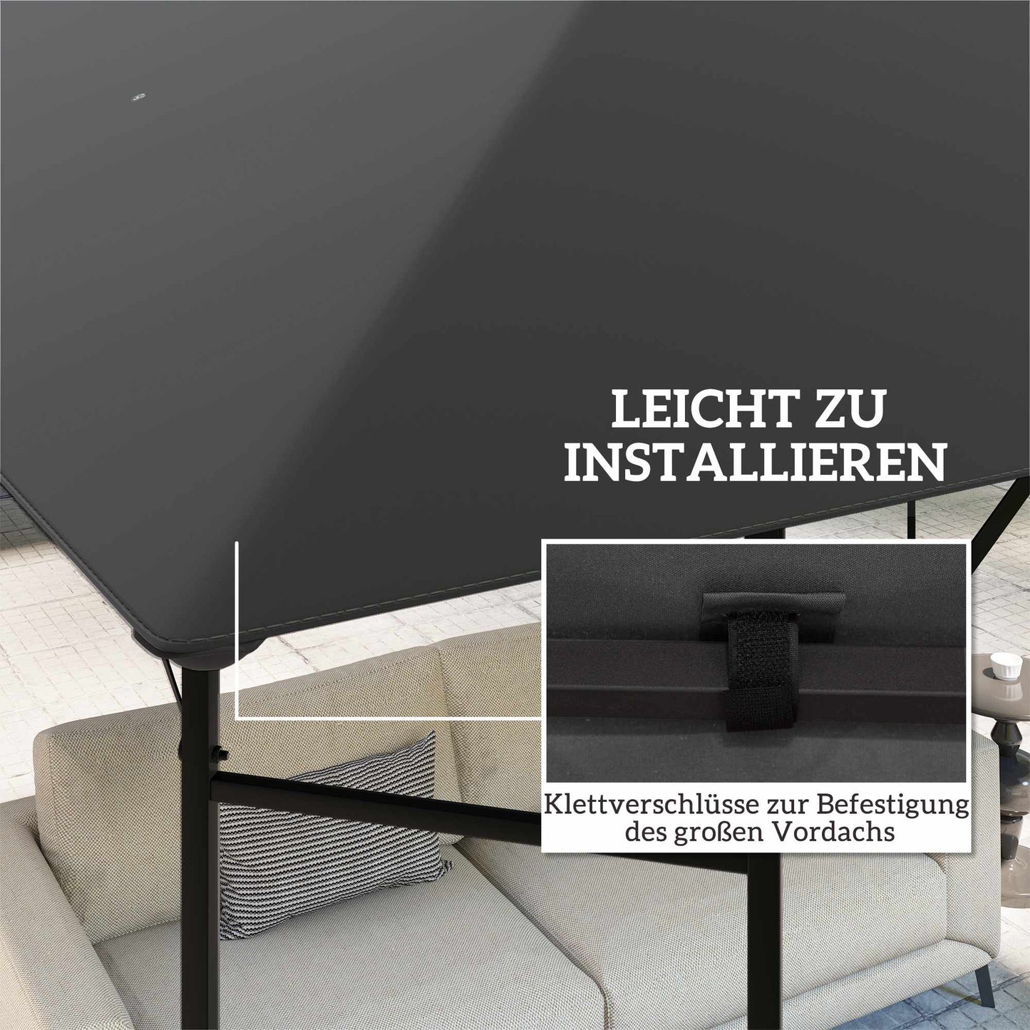 3x3m Pavilion Replacement Canopy, Water-Repellent, UPF30+