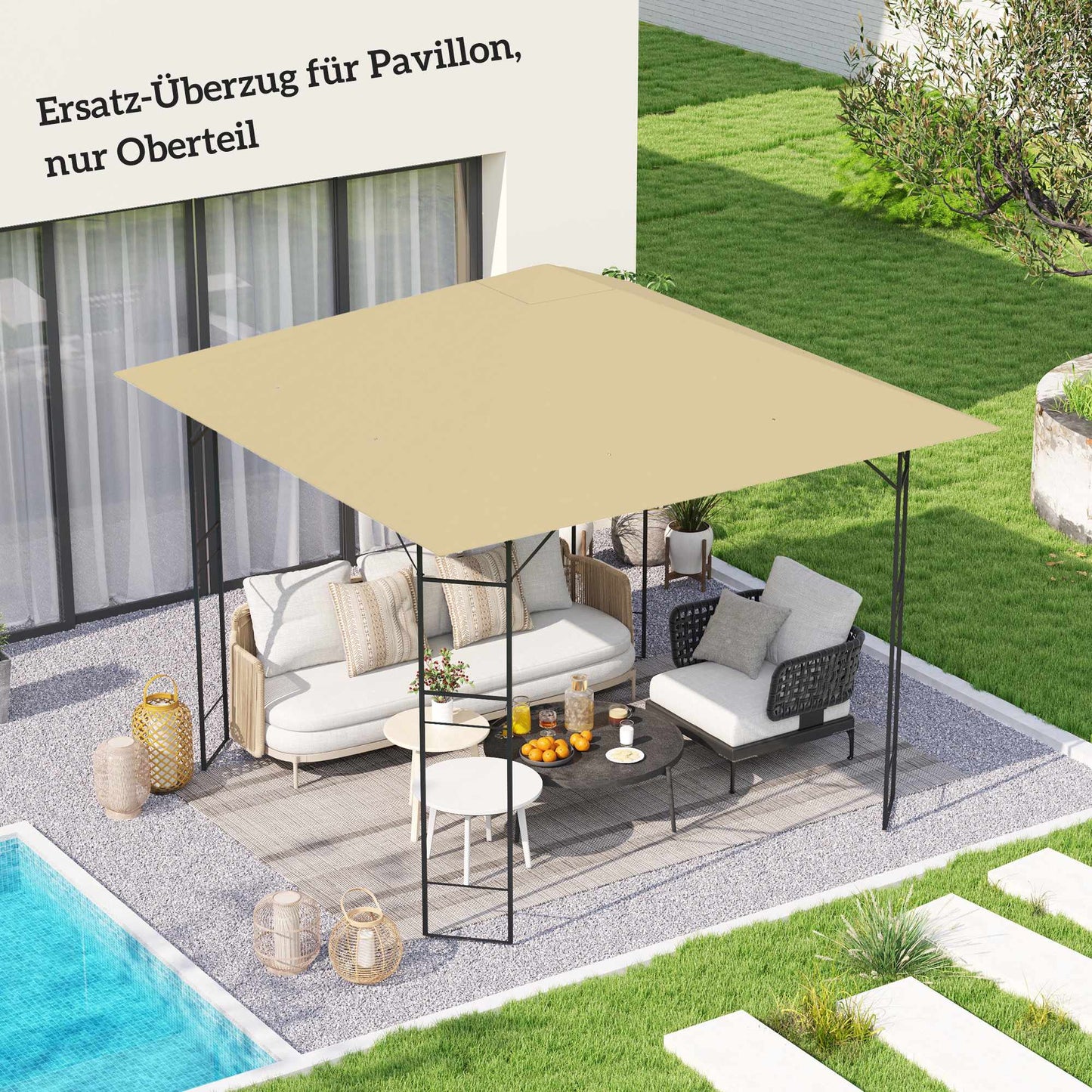 3x3m Pavilion Replacement Roof, Water-Resistant, UPF30+