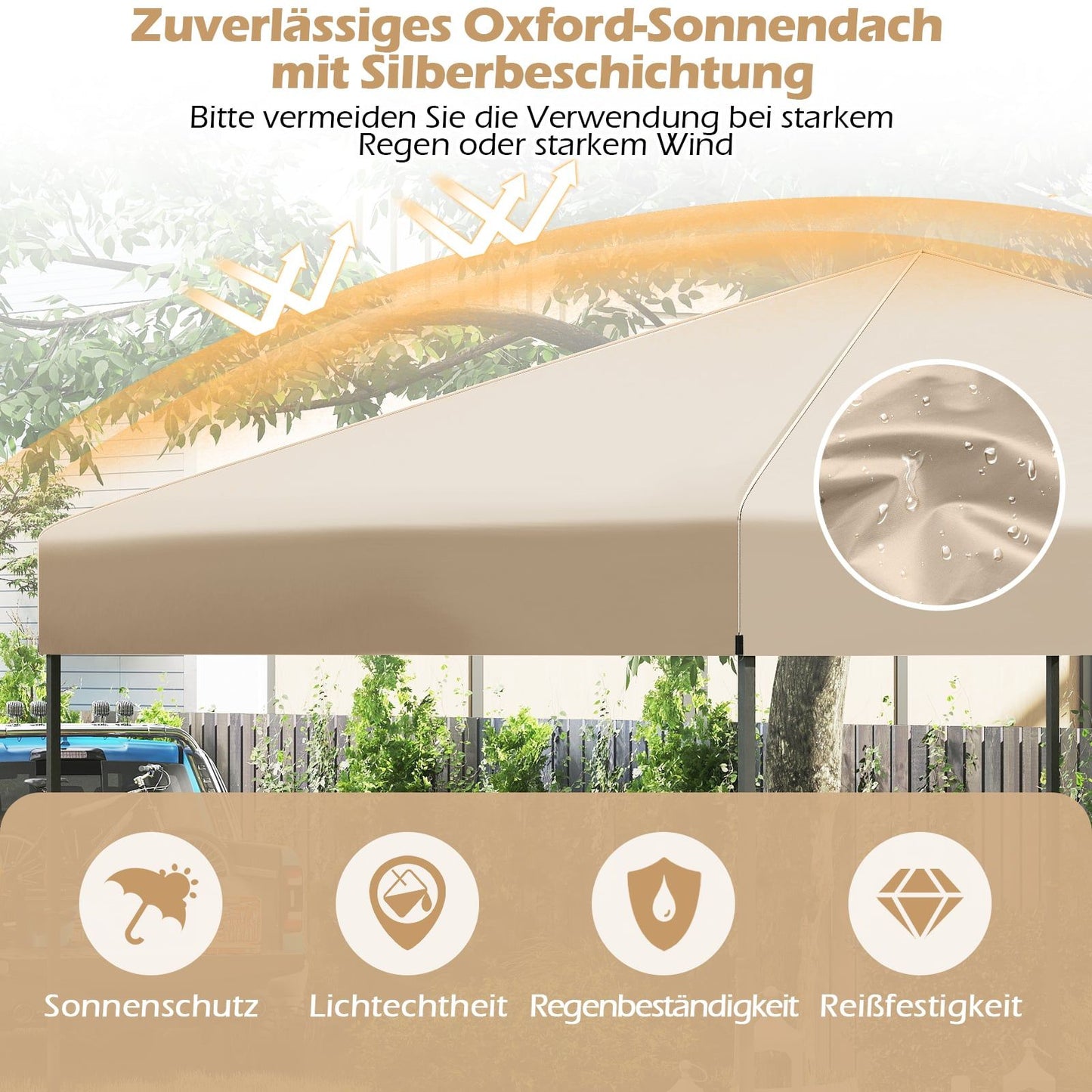 3x3 m Pop-Up Pavilion with UV50+ Protection, White