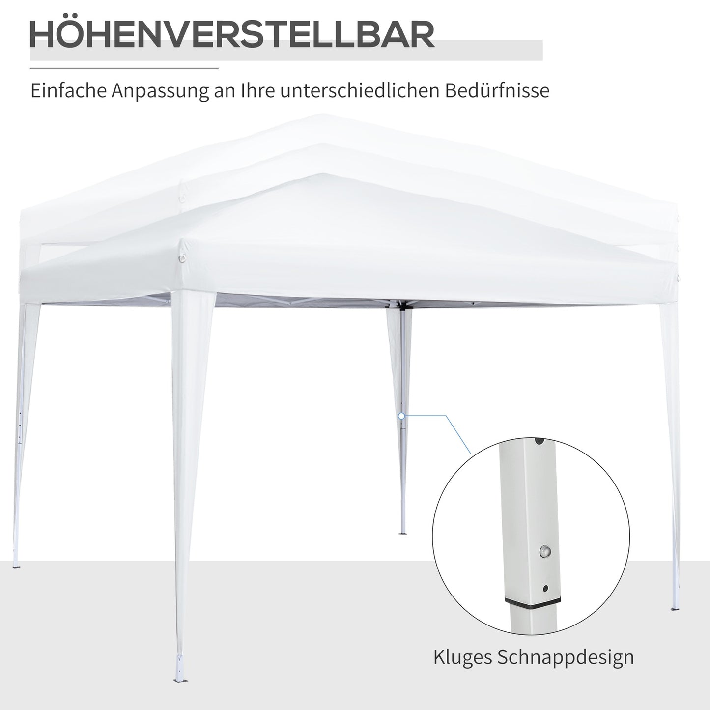 3x3m white gazebo with side walls and UV protection