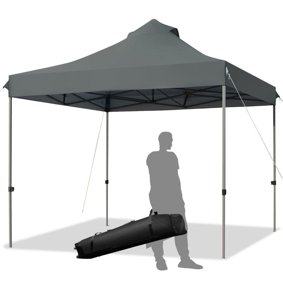 3 x 3 m pavilion folding pavilion waterproof stable winter party tent with carry bag on wheels grey