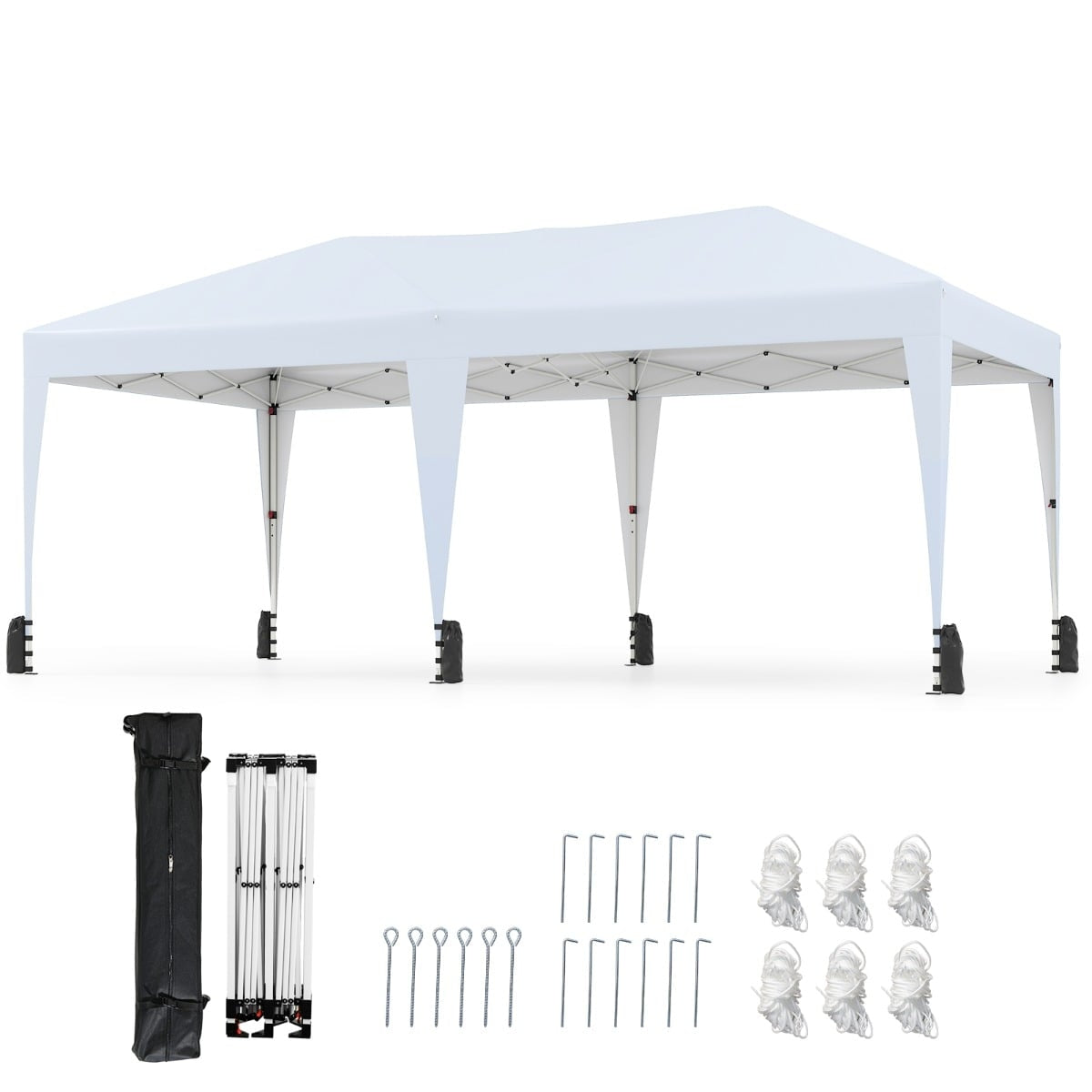 3 x 6 m Pop-Up Canopy Tent with UV Protection, White