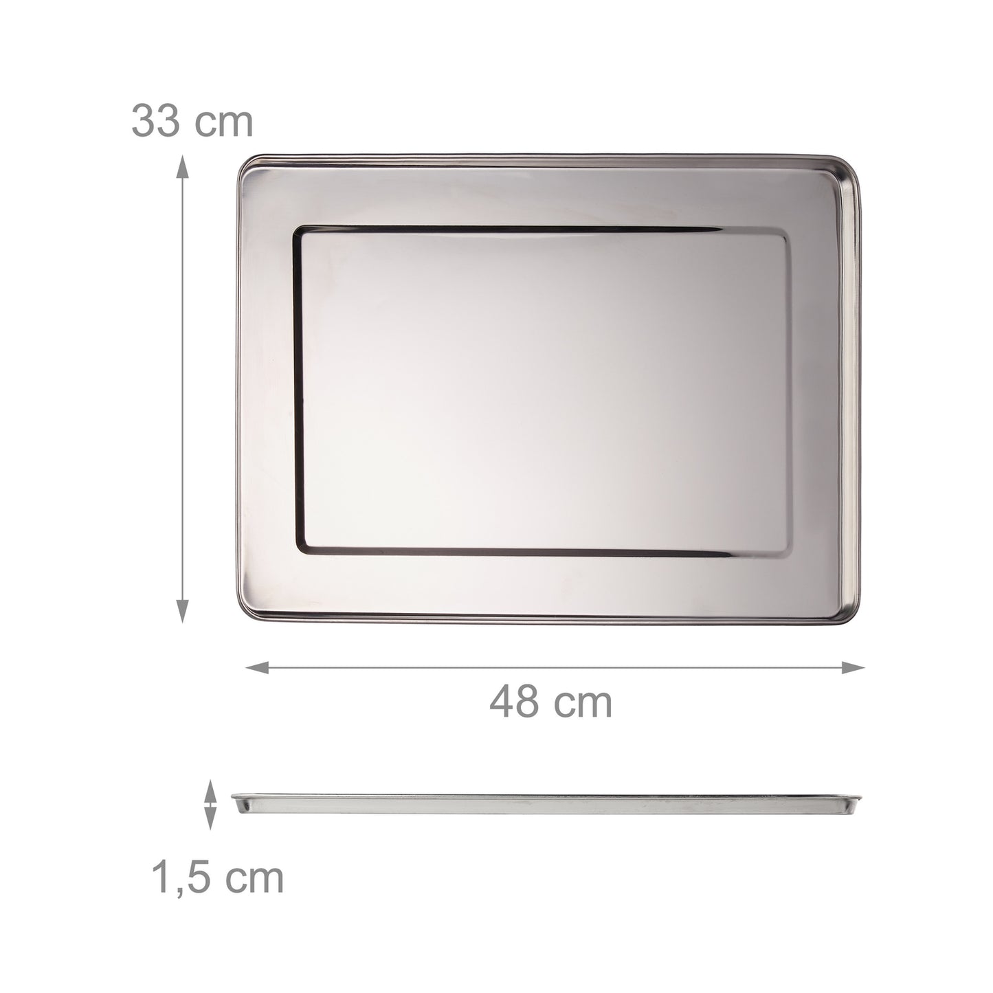 3x Steel Serving Trays