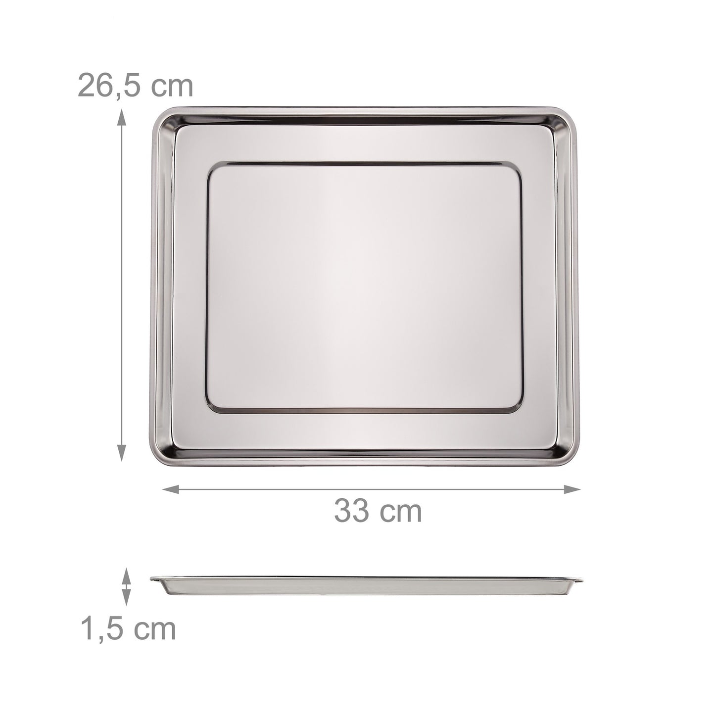 3x Steel Serving Trays
