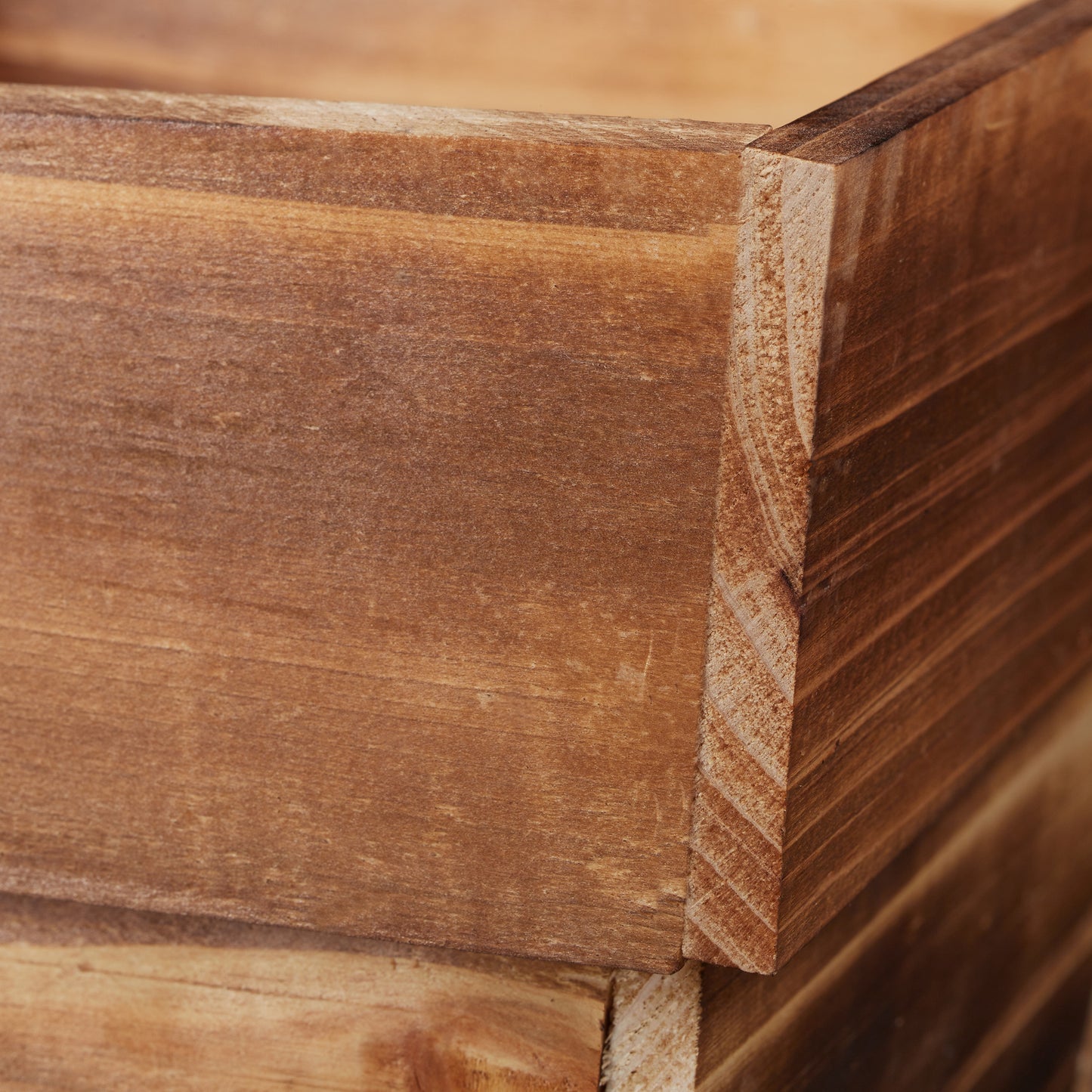 3x Wooden Square Plant Pots