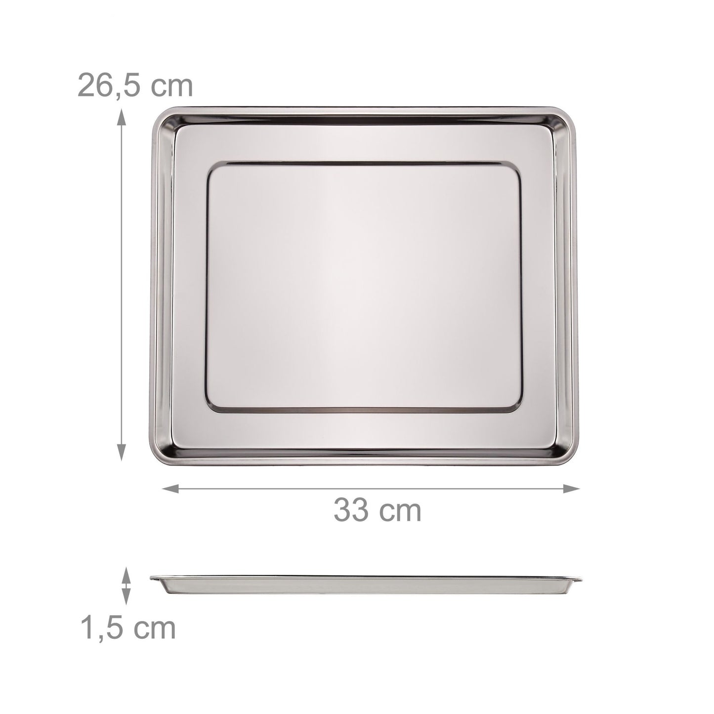 3x serving trays in steel