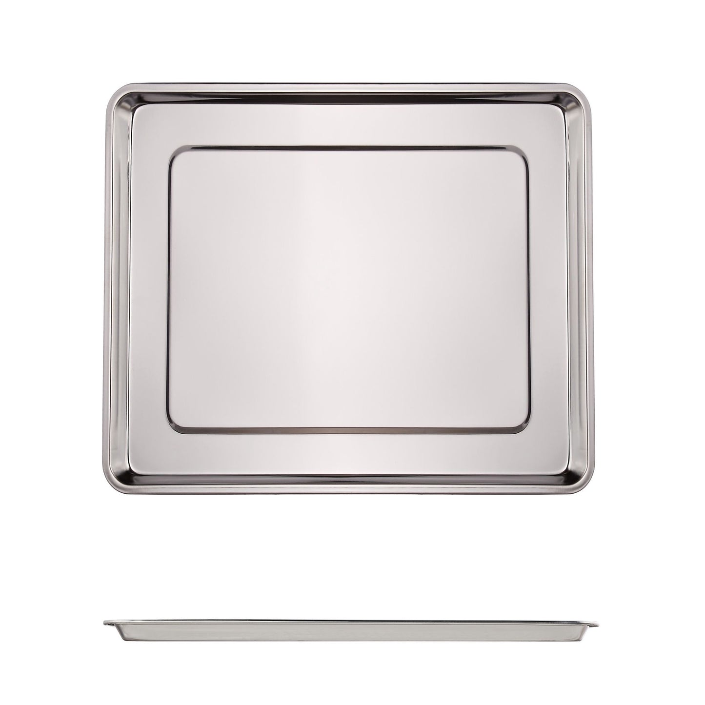 3x serving trays in steel