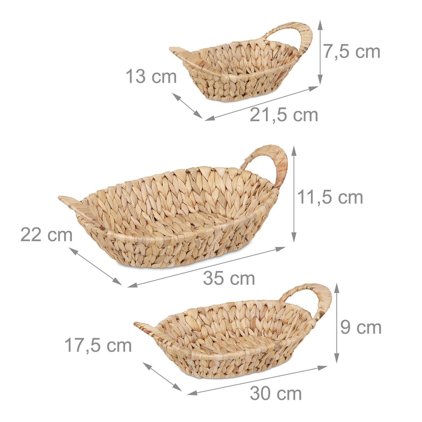 3x storage baskets for water hyacinth