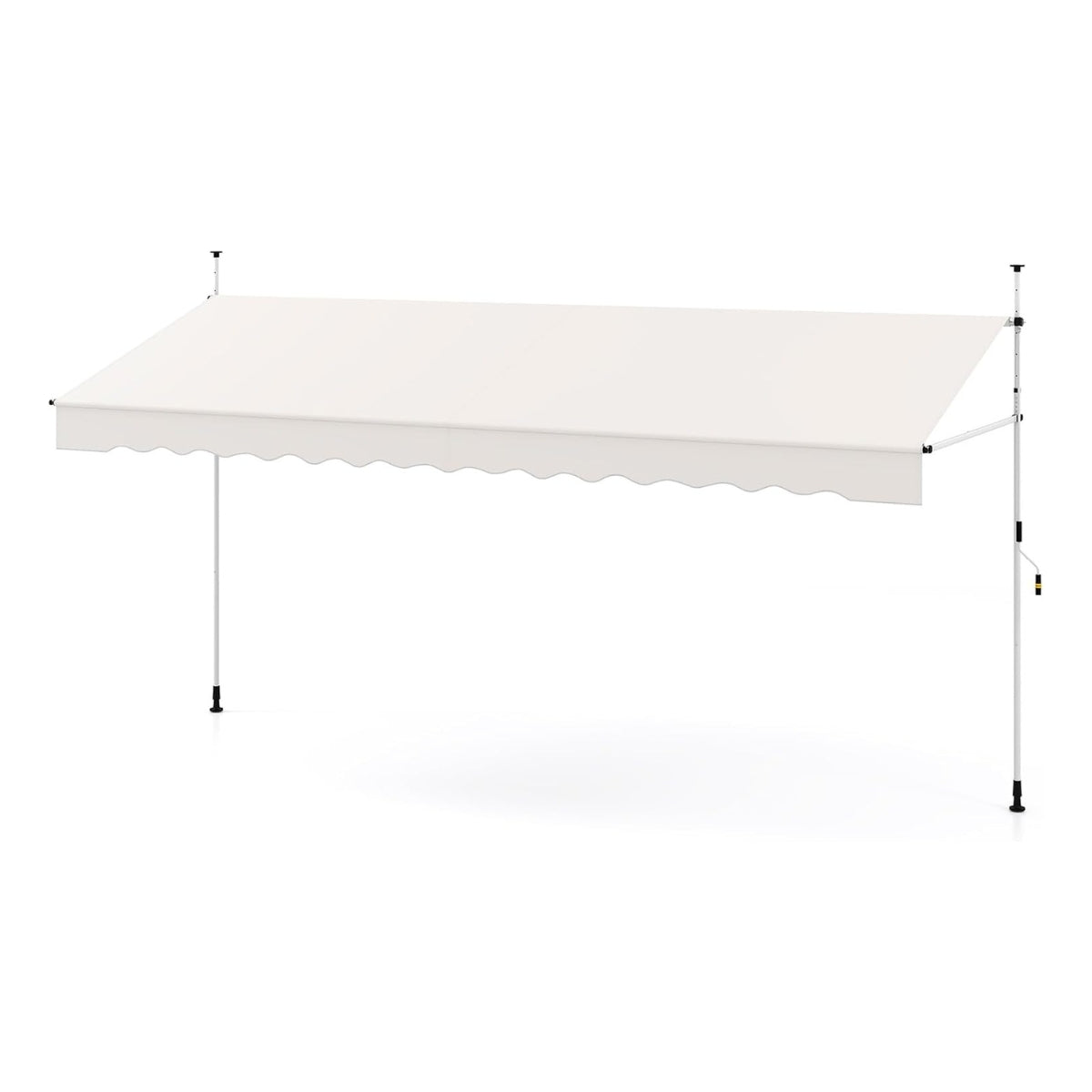 400 cm Adjustable Balcony Awning, No-Drill, White