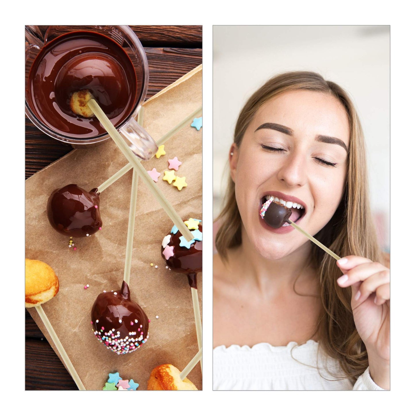 400x Cake Pop Sticks Bamboo