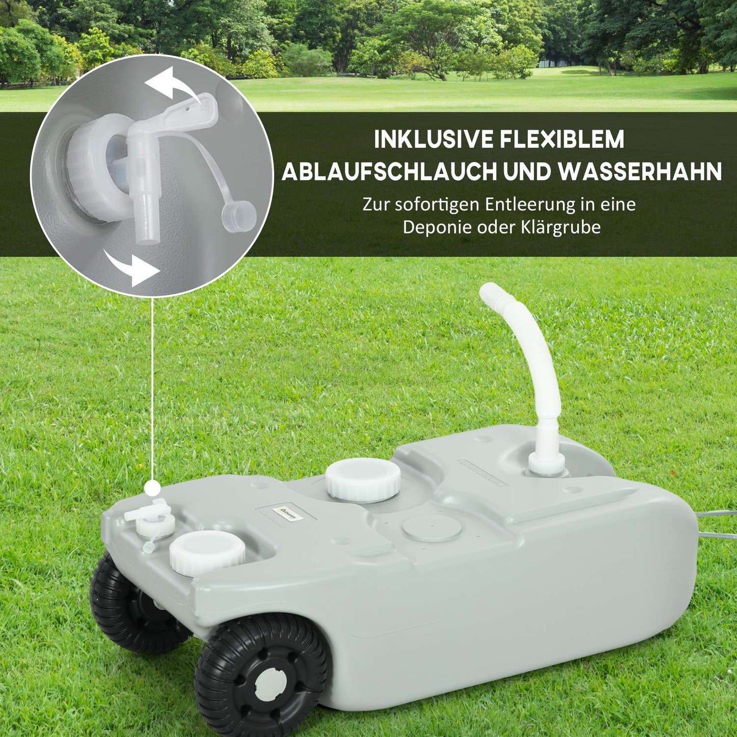 40 L Portable waste water tank with handle and faucet