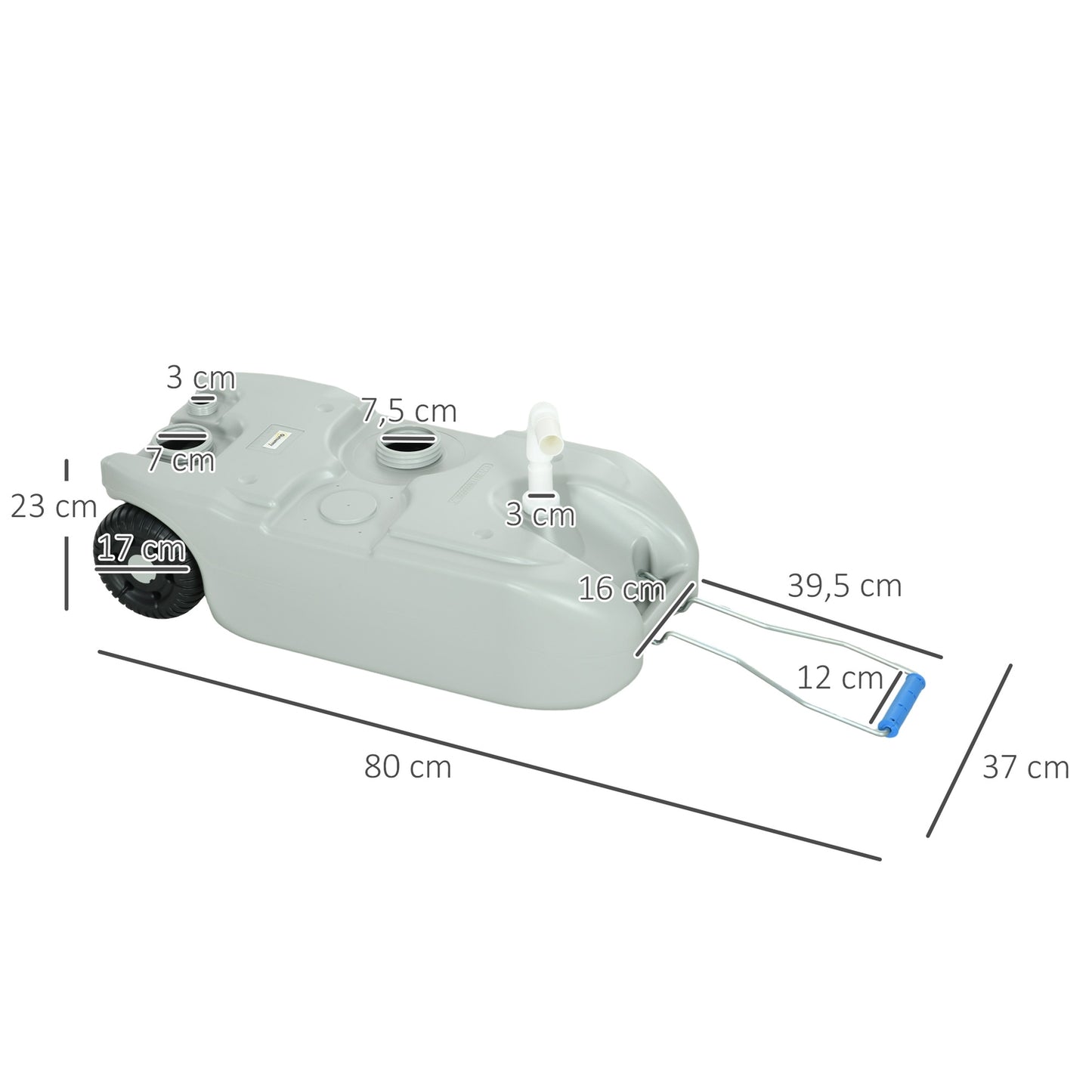 40 L Portable waste water tank with handle and faucet