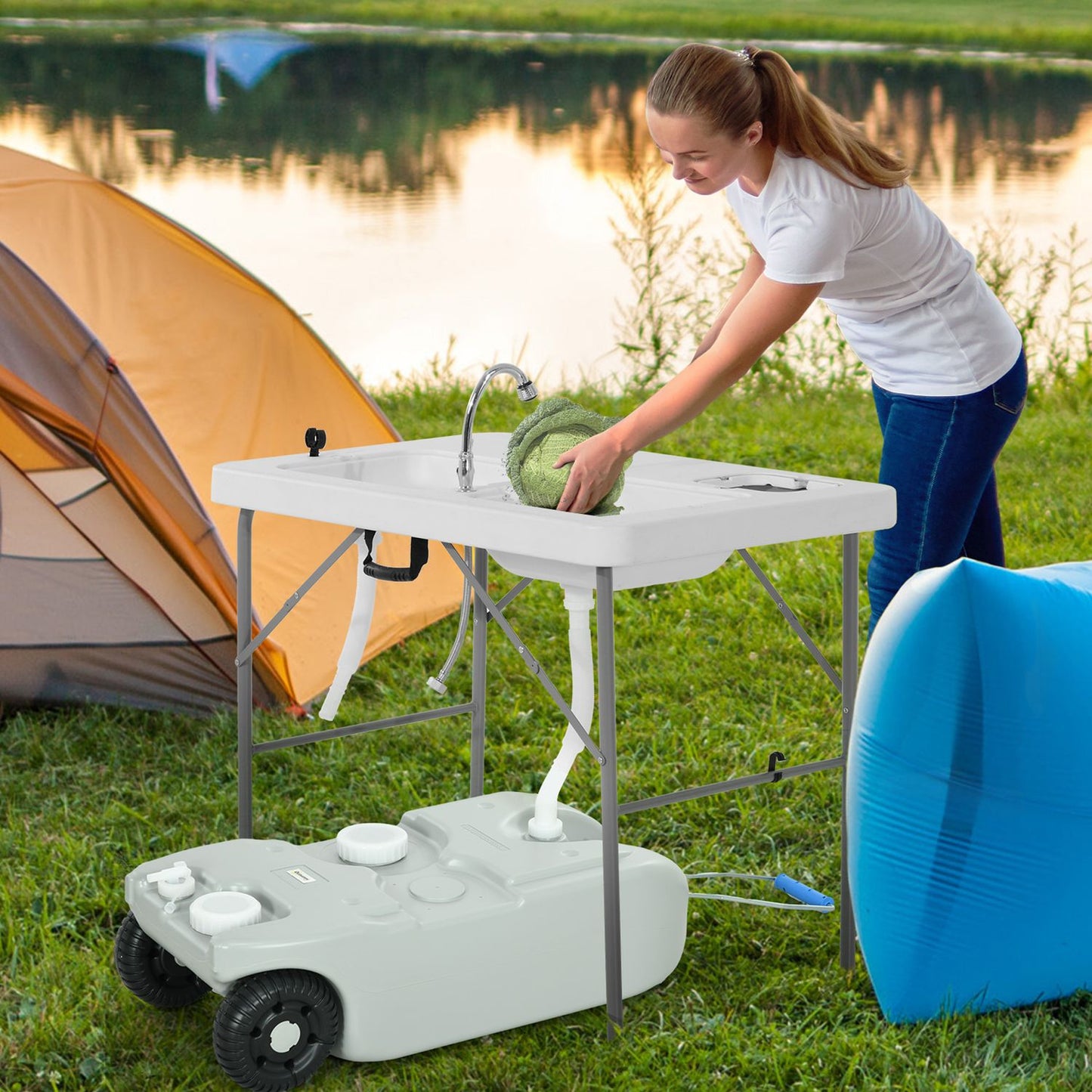 40 L Portable waste water tank with handle and faucet