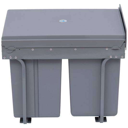 40L pull-out waste container with 3 compartments for kitchens