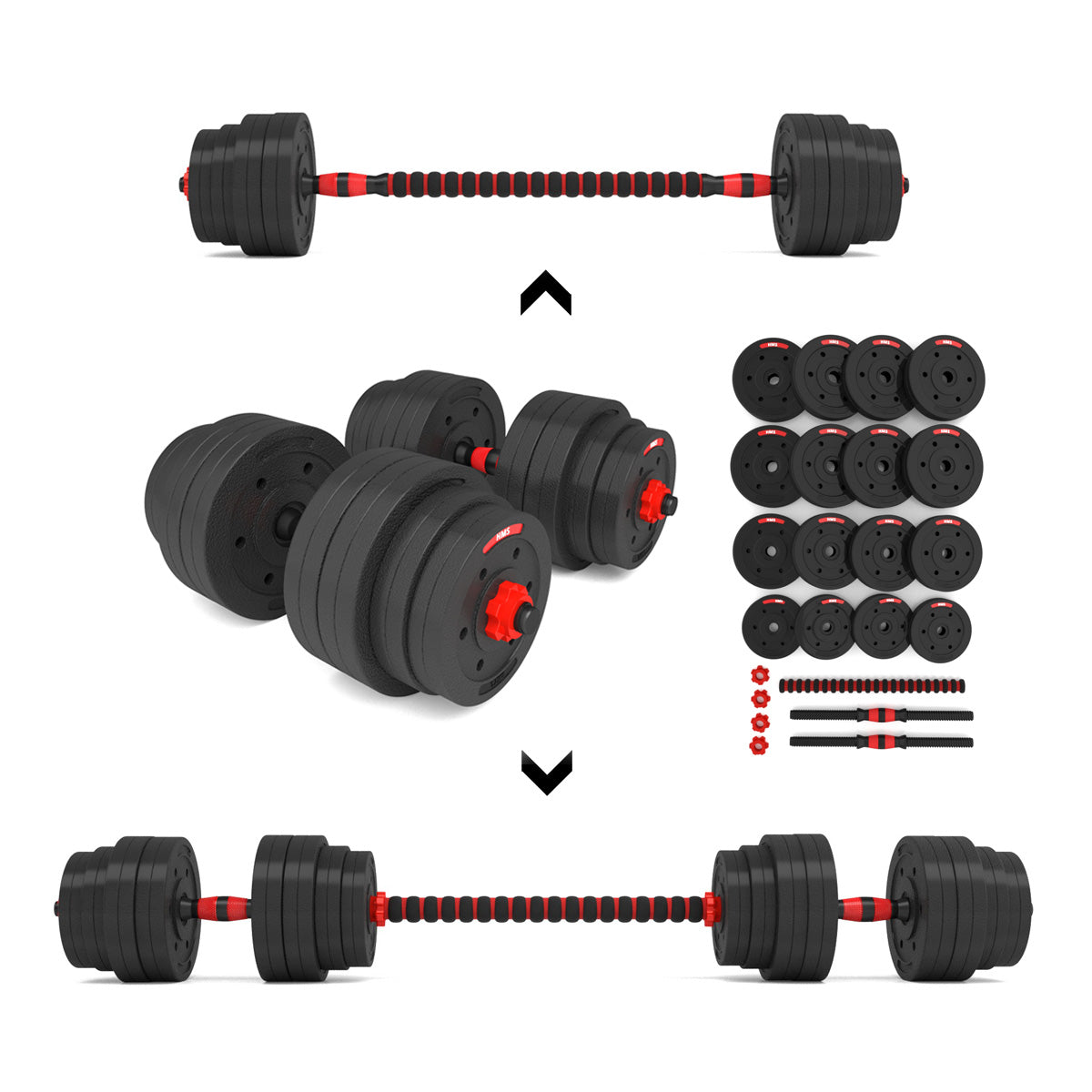 40 kg Adjustable Barbell and Dumbbell Set
