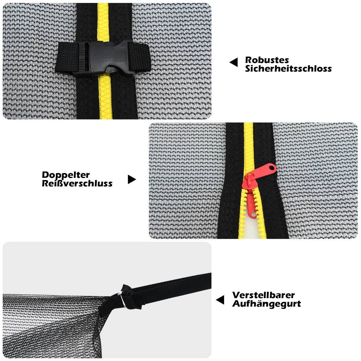 Ø427 cm trampoline safety net for garden trampolines replacement net inside black