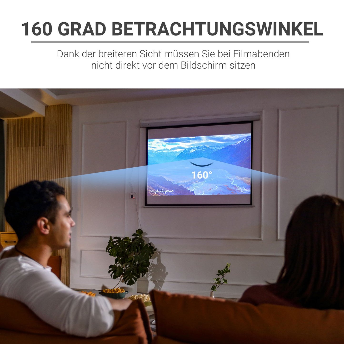 Electric projector screen 4:3, 171x130 cm with remote control