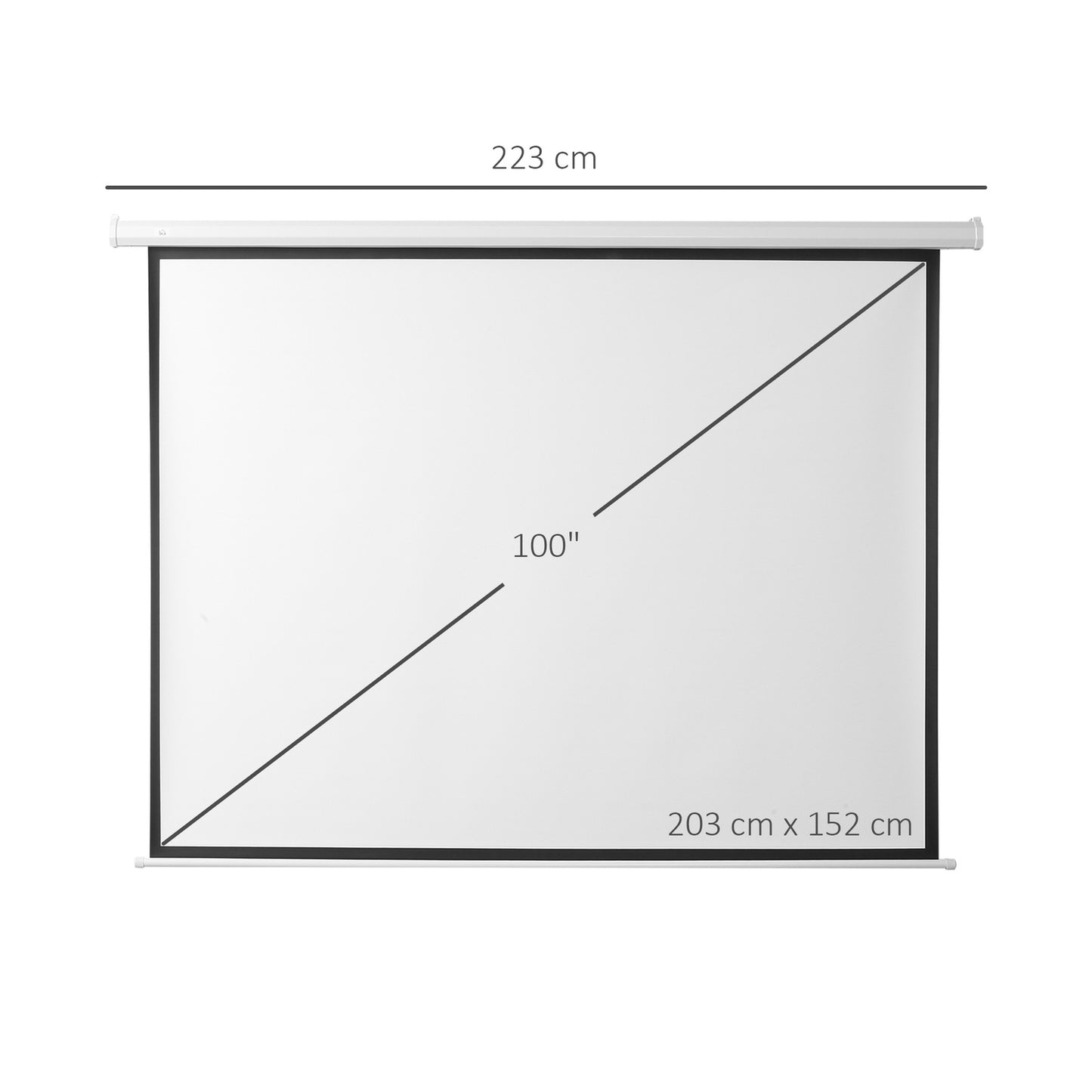 Electric 4:3 projector screen 203x152 cm with remote control