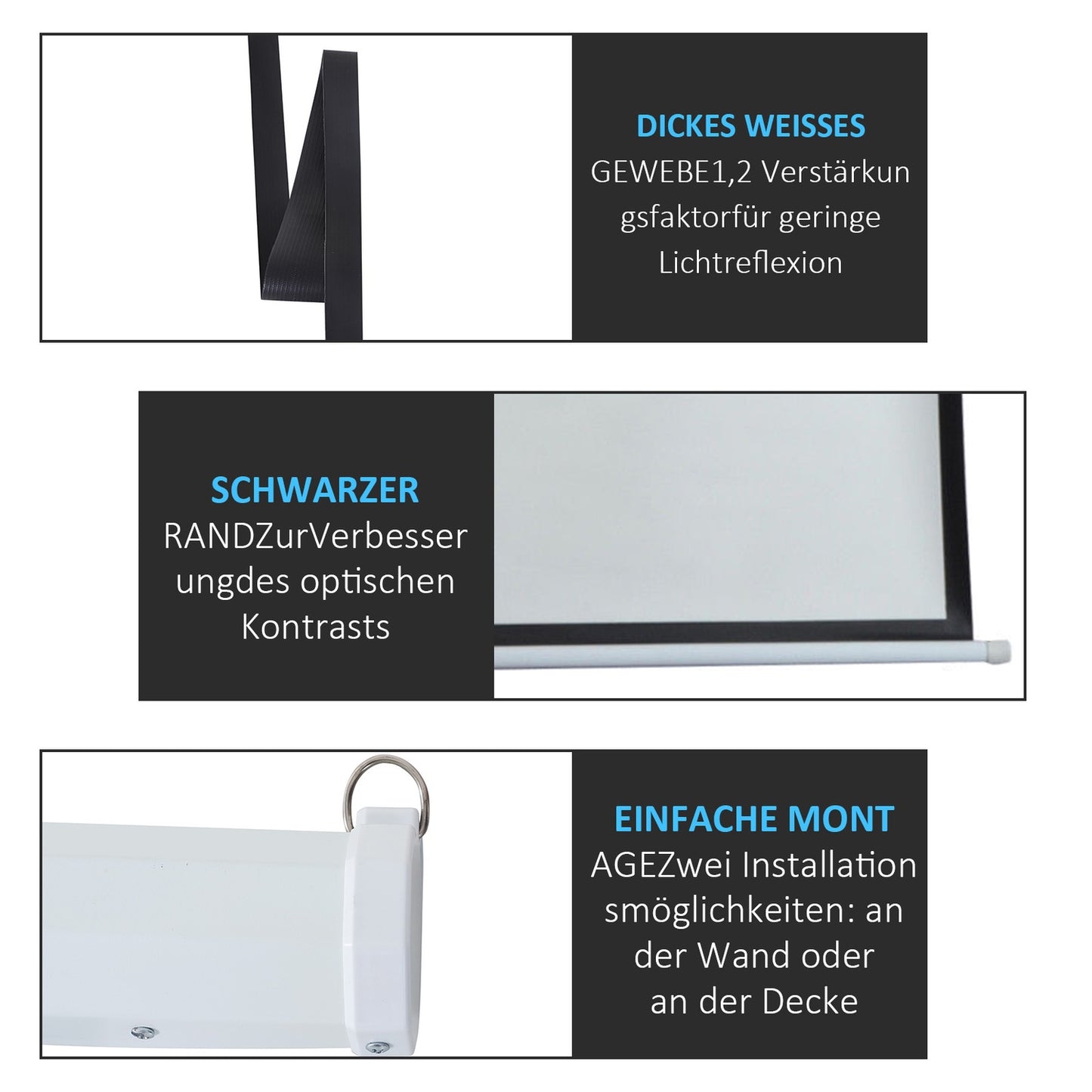 Electric 4:3 projector screen 203x152 cm with remote control