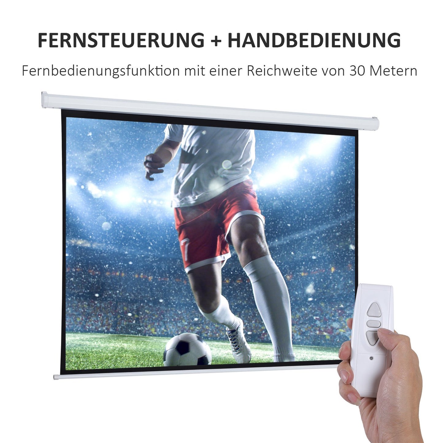 Electric 4:3 projector screen 203x152 cm with remote control