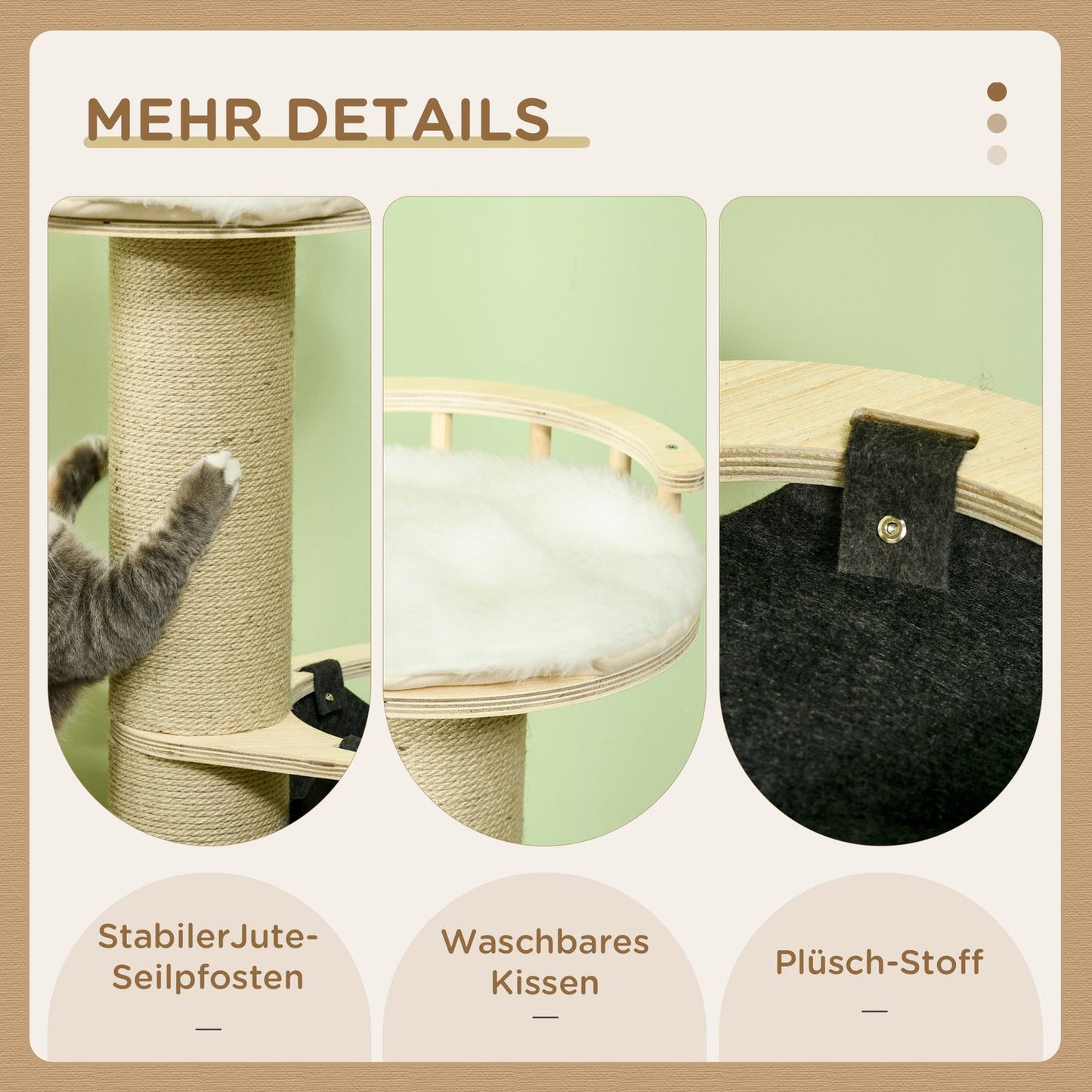 Cat Tree Climbing Tower – 45"" with hammock and bed