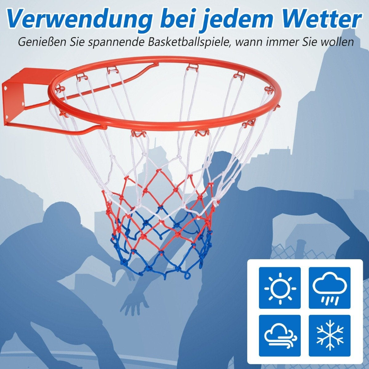 Ø45cm basketball hoop with ring &amp; Net for door &amp; Wall Mounted Indoor Mini Basketball Hoop Orange