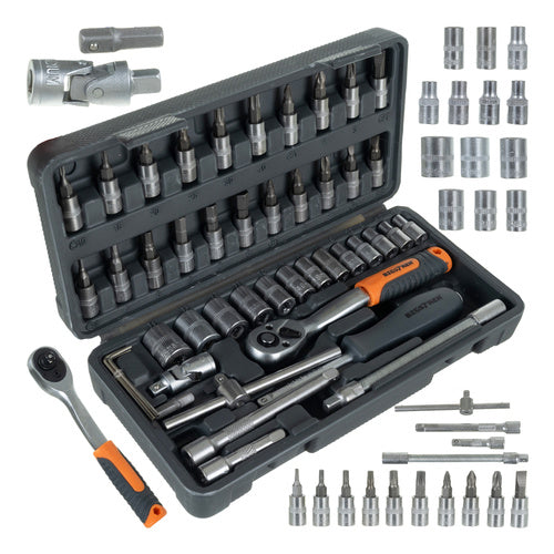 46-Piece Socket Wrench Set with Case, Cr-V Steel
