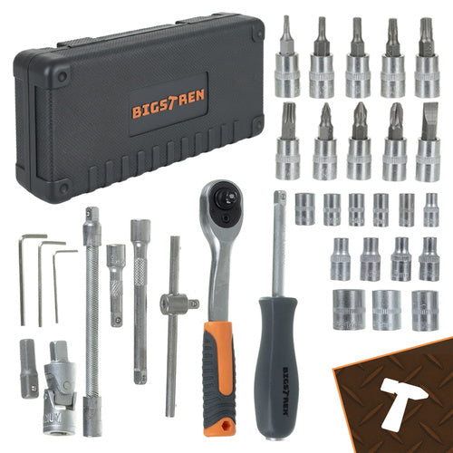 46-Piece Socket Wrench Set with Case, Cr-V Steel