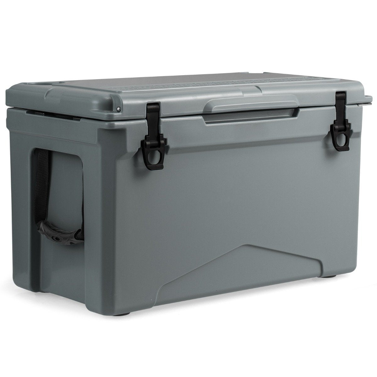 47L insulated box cool box portable heat container with bottle opener and drainage system 69 x 37 x 42 cm gray