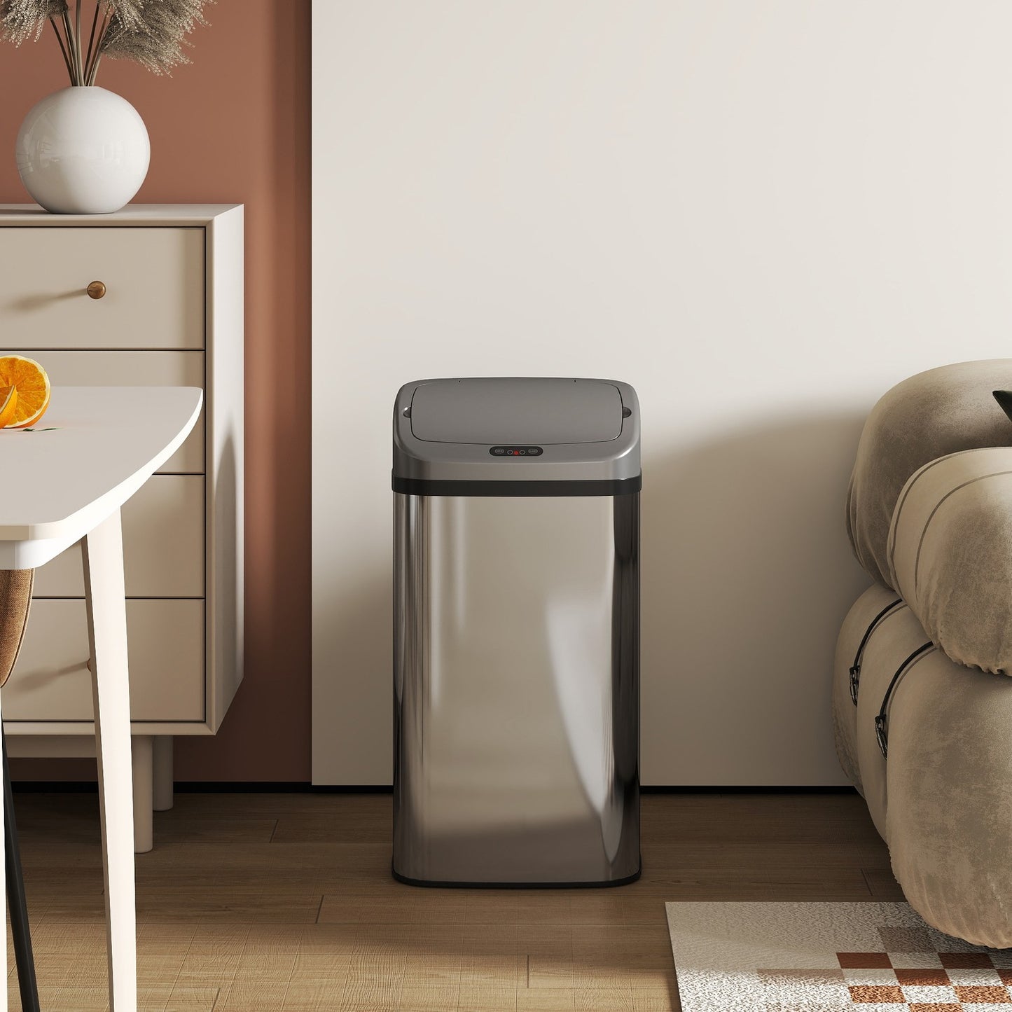 48L Sensor Trash Can, Auto-Close, Stainless Steel
