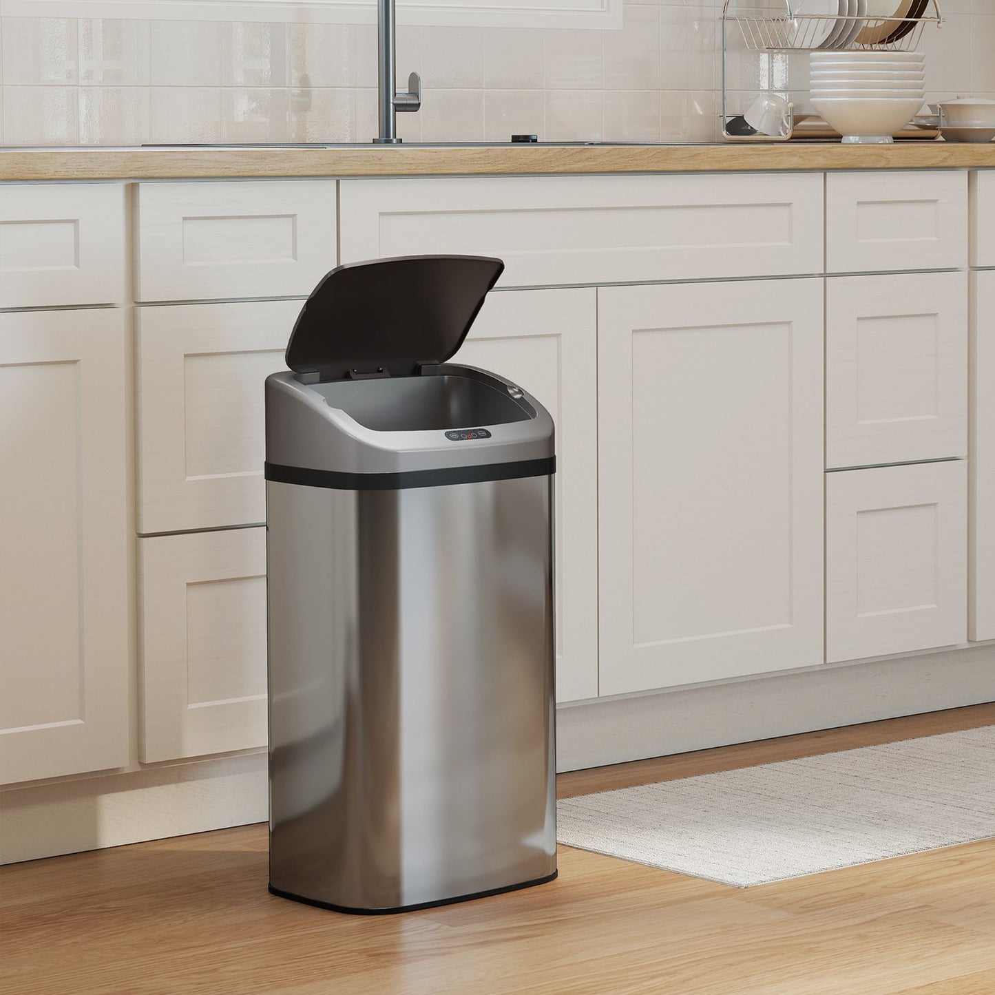 48L Sensor Trash Can, Auto-Close, Stainless Steel