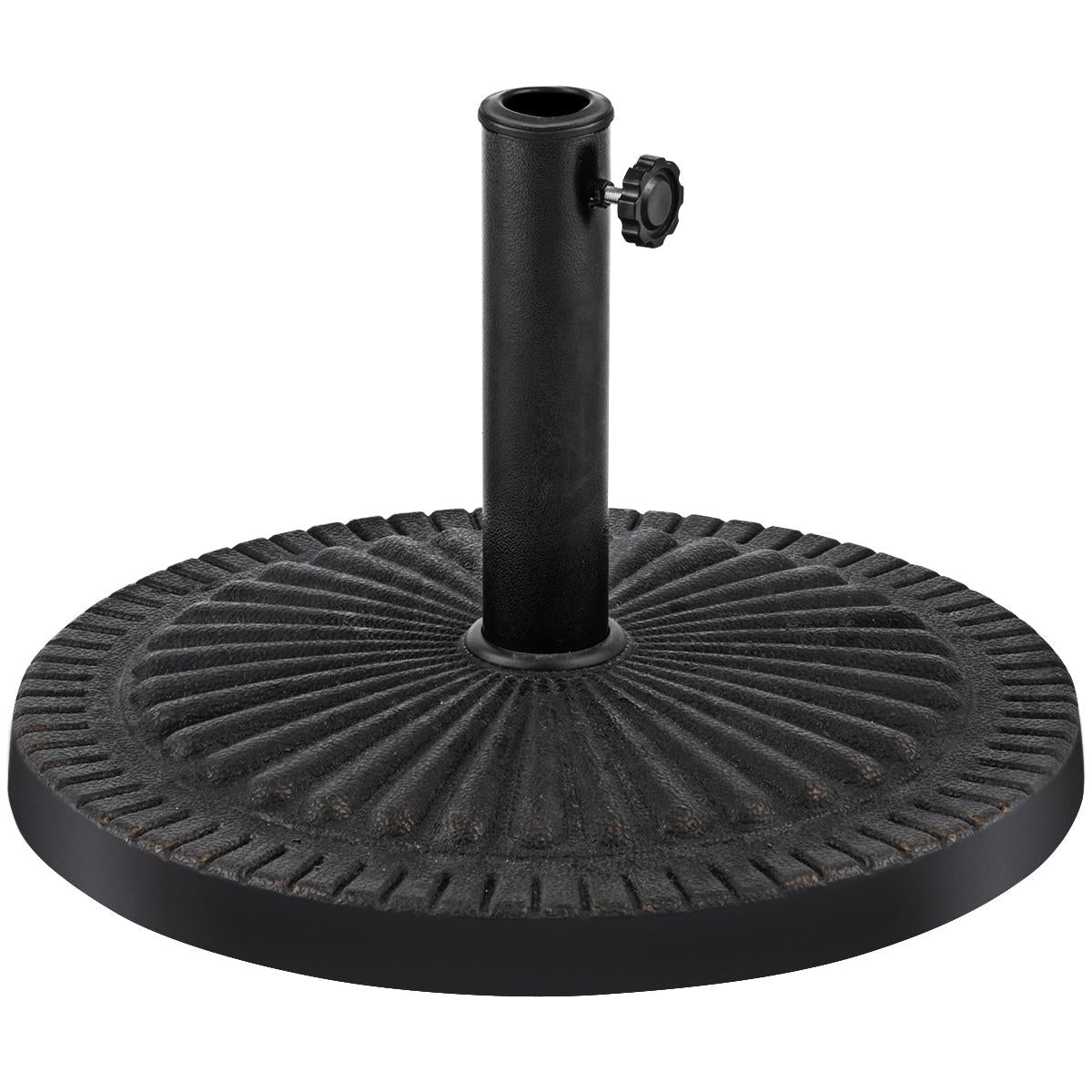 49cm Parasol Base Robust Round Umbrella Holder with Locking Knob Thick Iron Rod
