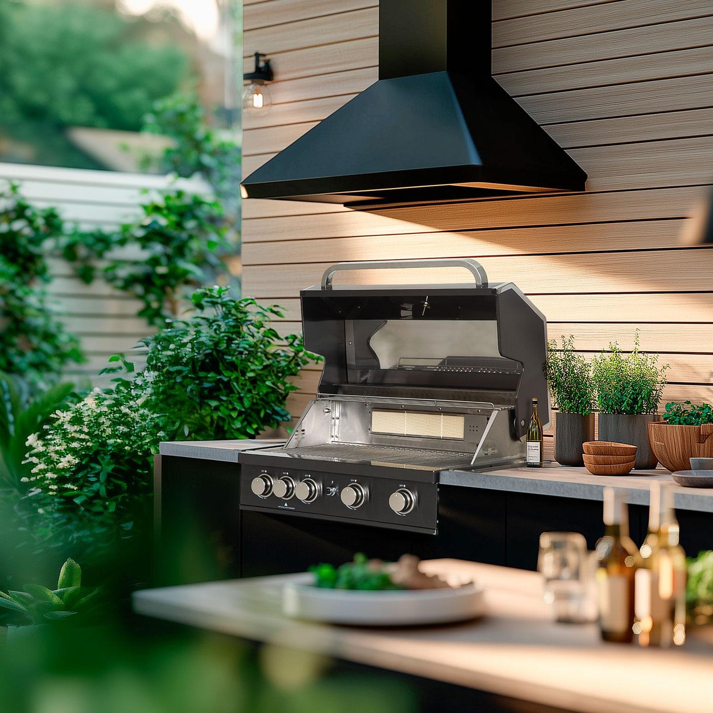 4-Burner Built-In Gas Grill with Infrared Rotisserie