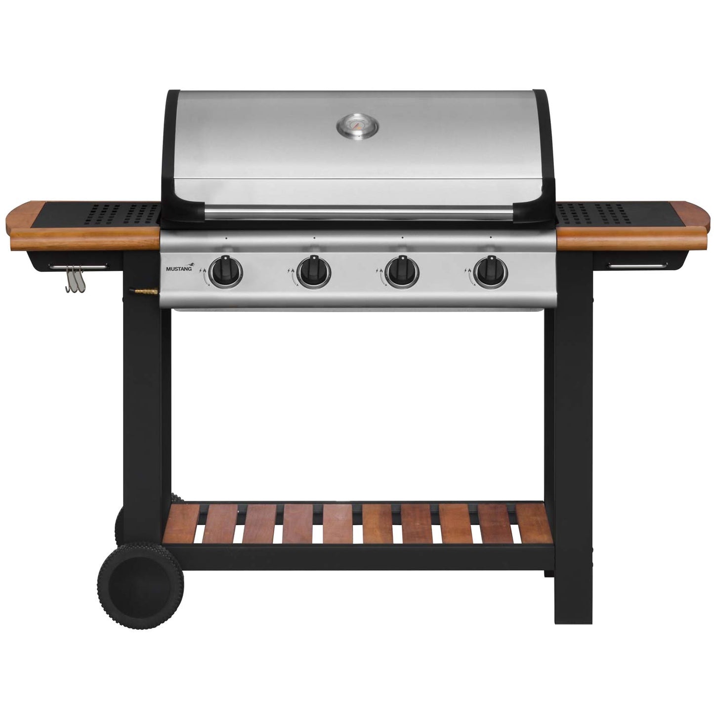 4-Burner Cast Iron Gas Grill, 77x41 cm Cooking Area