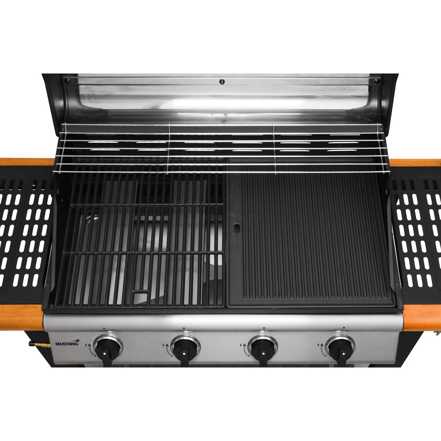 4-Burner Cast Iron Gas Grill, 77x41 cm Cooking Area