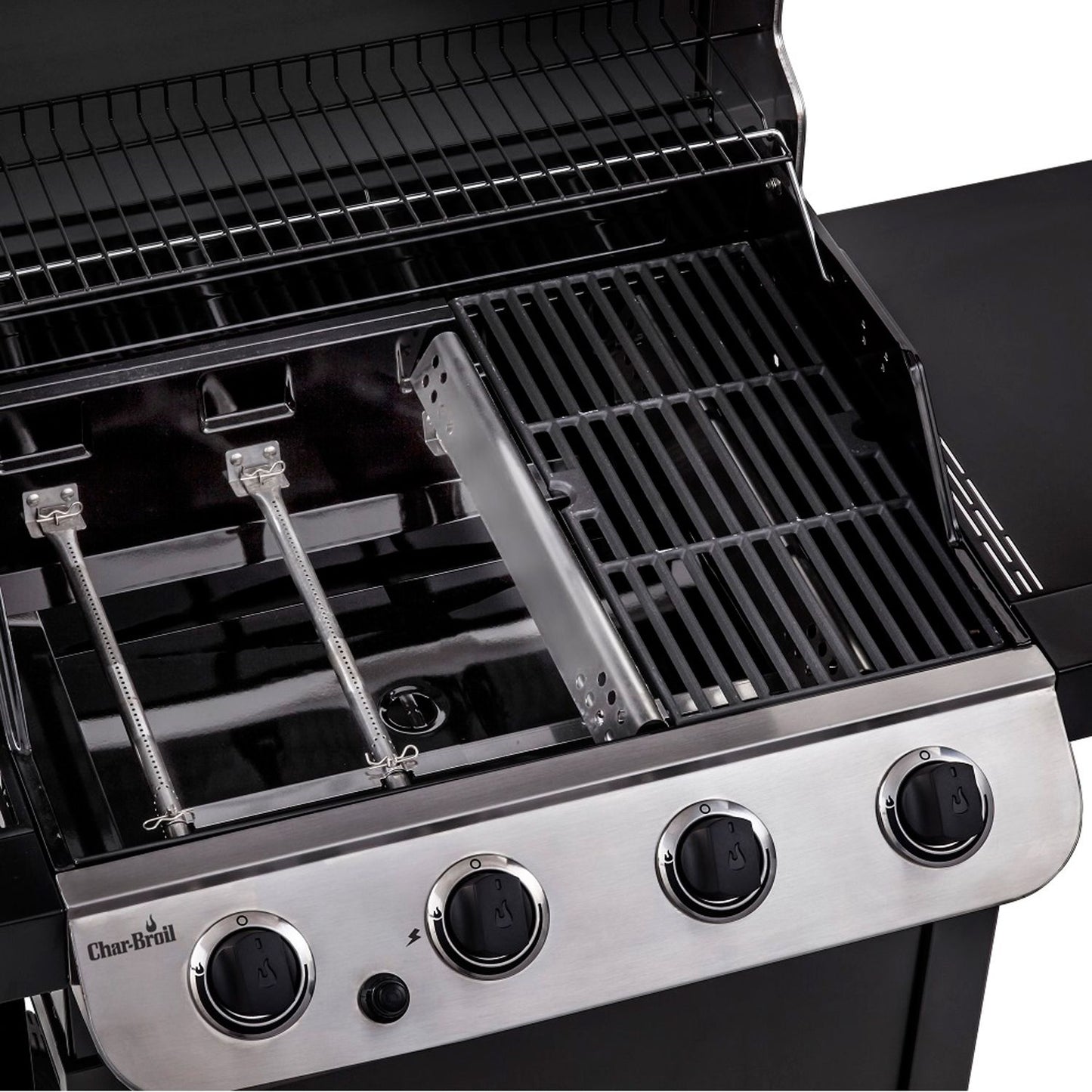 4-Burner Gas Grill with Cast Iron Grates and Thermometer