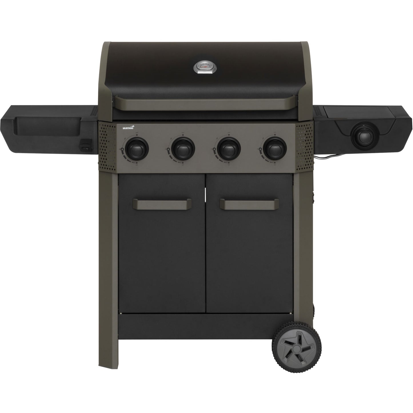4-Burner Gas Grill with Side Burner, 72x42 cm Cooking Area