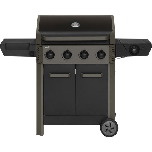 4-Burner Gas Grill with Side Burner, 72x42 cm Cooking Area