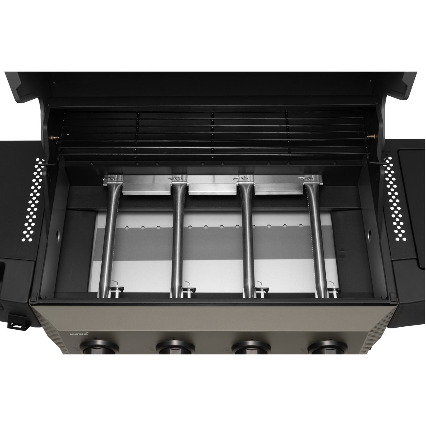 4-Burner Gas Grill with Side Burner, 72x42 cm Cooking Area